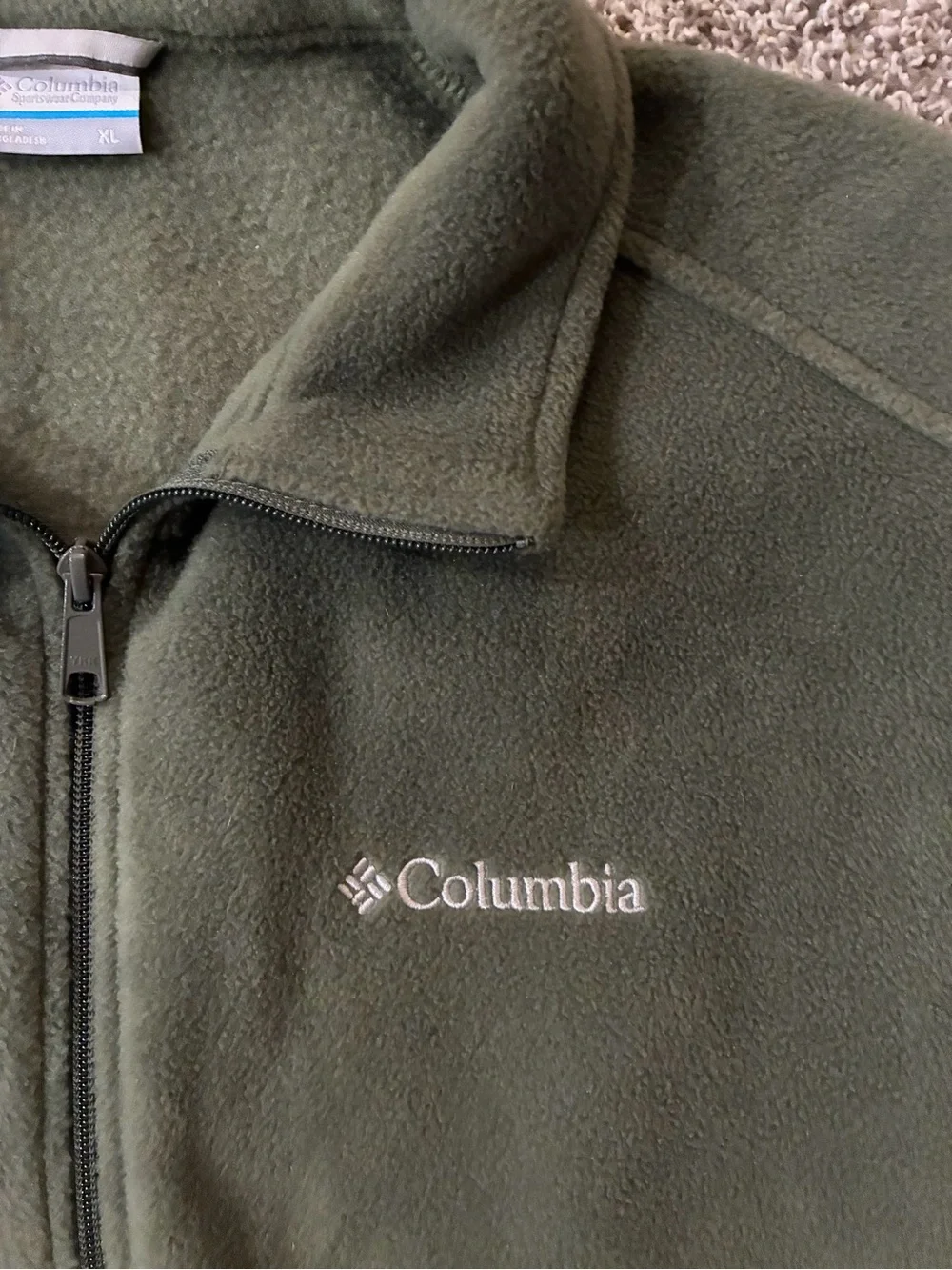 Columbia Olive Green Full-Zip Fleece Jacket